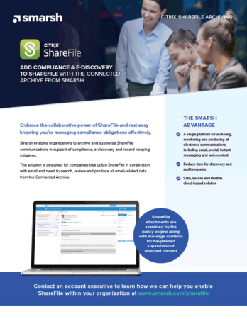 Smarsh capture and archive datasheet for Citrix Sharefile