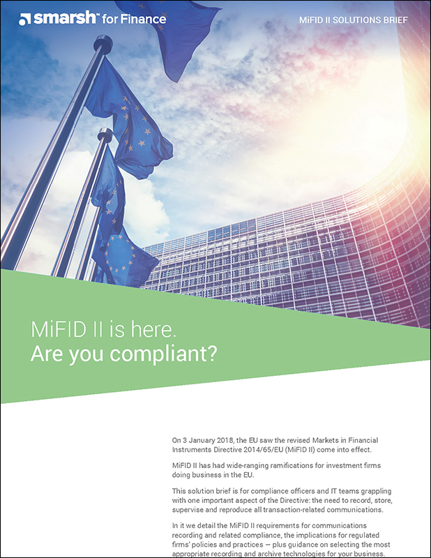 MiFID II Solutions Brief Meeting Recordkeeping Requirements Smarsh