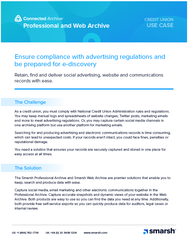 Smarsh Credit Union Use Case