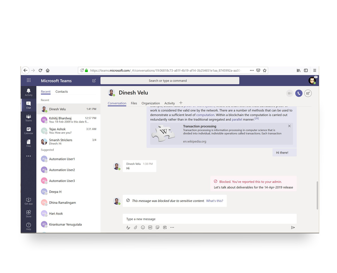 DLP for Microsoft Teams header